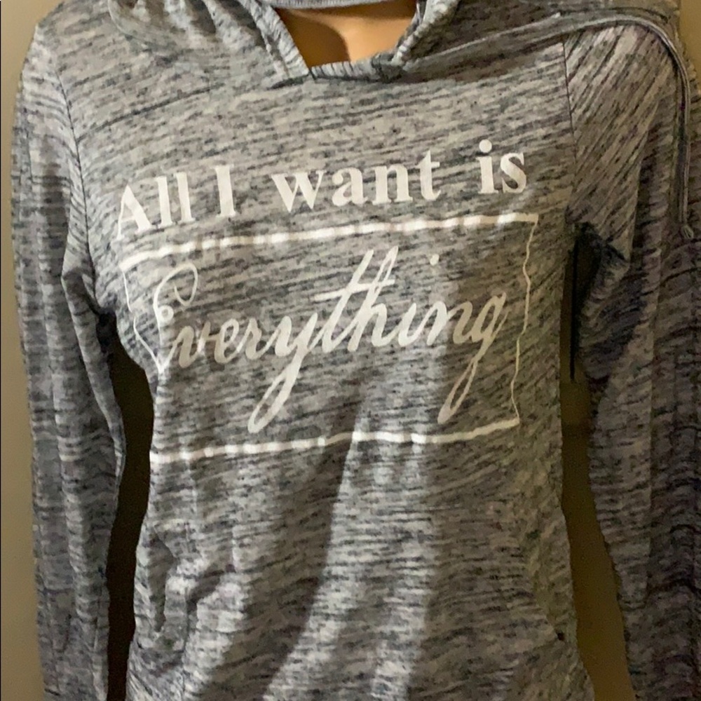 Grey light weight pull over shirt